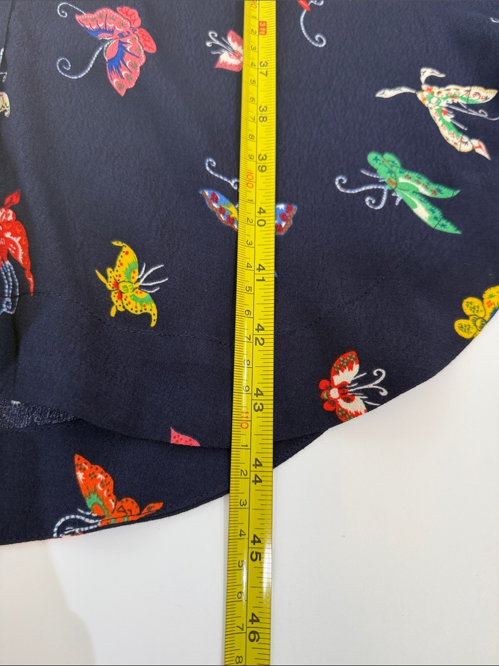 Anthropologie Maeve Midi Shirtdress Size XS Navy Butterfly Print - Picture 8 of 11